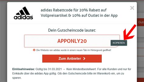 adidas gutscheincode